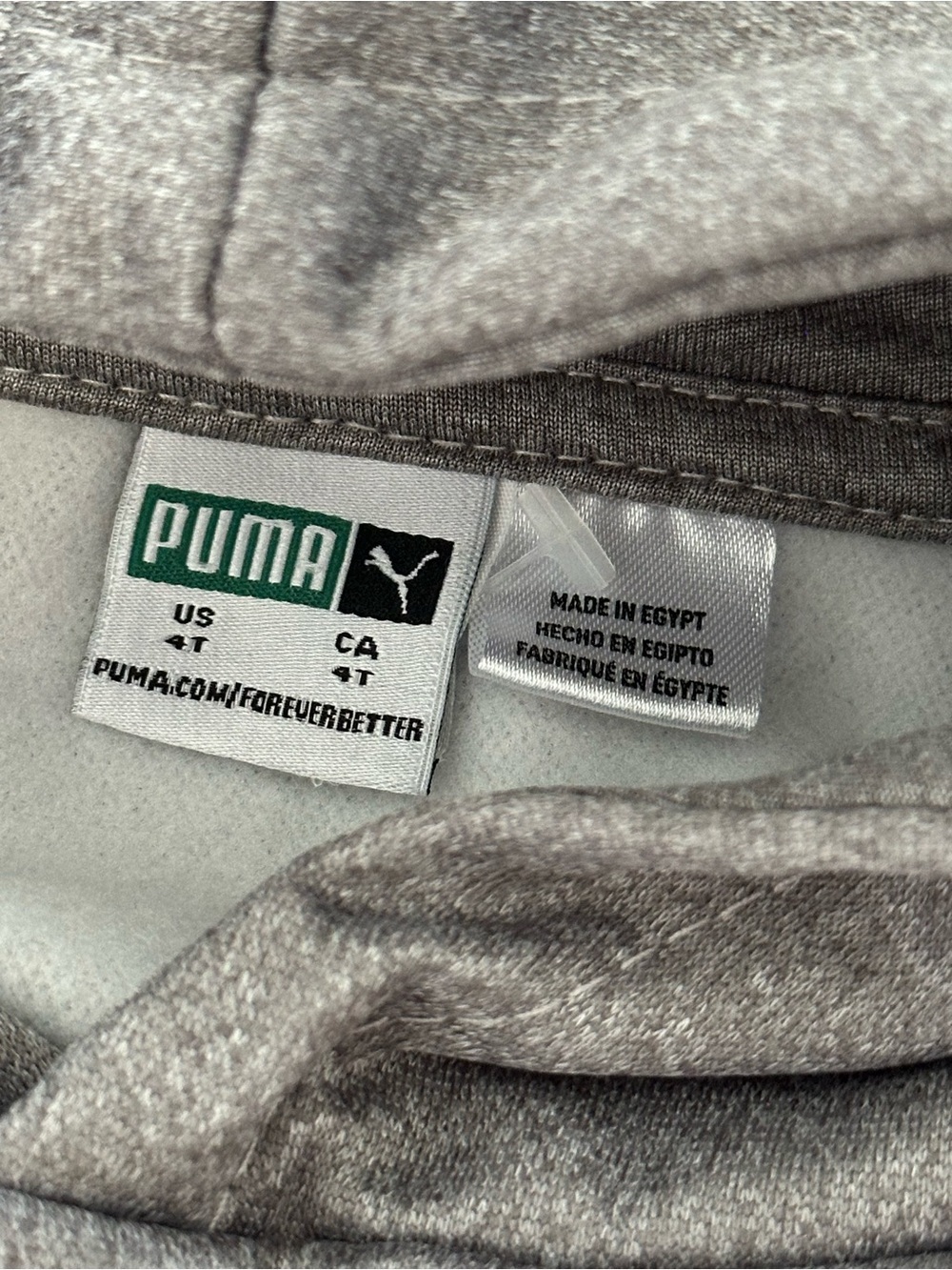 NWOT Puma 4T Toddler Kids Metallic Gray Black Logo Hoodie Athleisure Cozy Soft - Picture 4 of 7